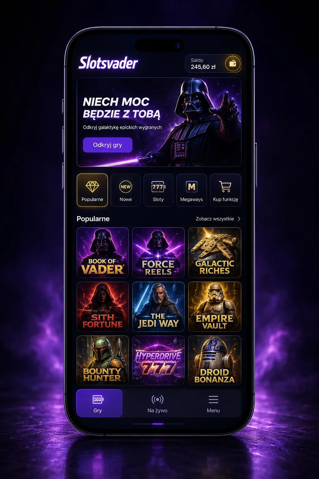 Aplikacja mobilna Slotsvader Casino Online